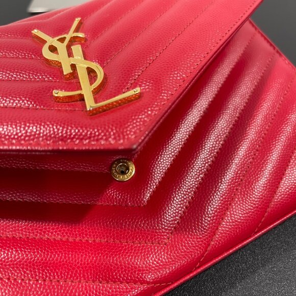 Yves Saint Laurent Portefeuille Envelope Leather Crossbody Bag/WOC (JB1084) - Picture 7 of 11